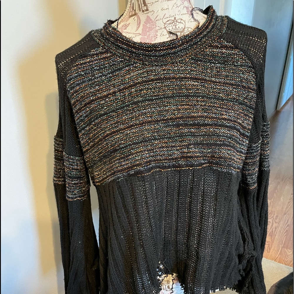 Altr’d State destructed flare sleeve sweater